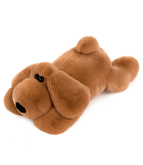 Меховые игрушки, игрушки из меха, игрушки из натурального меха, Собачка-подушка «Батист»